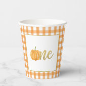 Pumpkin First Birthday Paper Cup - Boy Orange Pl Pappbecher (Vorderseite)