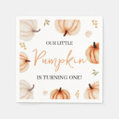 Pumpkin First Birthday Party Napkin Serviette (Vorderseite)