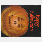Pumpkin, flammender Schädel Fleecedecke (Vorderseite (Horizontal))