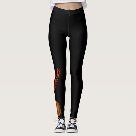 Pumpkin, flammender Schädel Leggings (Vorderseite)