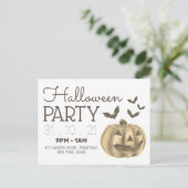 Pumpkin & Fledermäuse, Einladung zum Halloween-Par (Stehend Vorderseite)