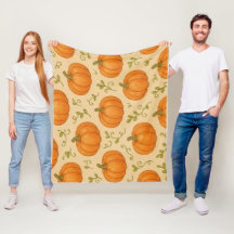 Pumpkin Fleece Blanket - Niedliches Halloween Herb