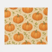 Pumpkin Fleece Blanket - Niedliches Halloween Herb (Vorderseite (Horizontal))