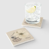 Pumpkin Fleur Steinuntersetzer (Seitenansicht)