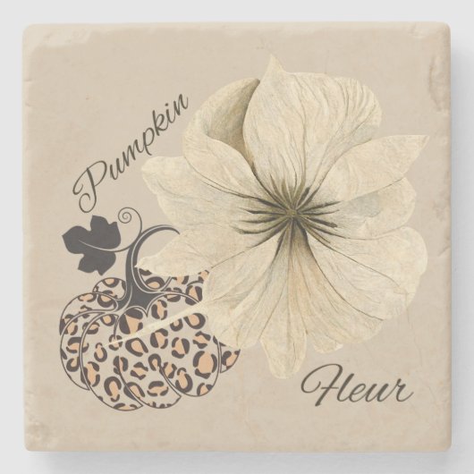 Pumpkin Fleur Steinuntersetzer (Vorderseite)