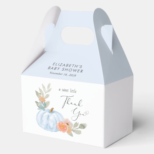 Pumpkin Floral Baby Boy Dusche Vielen Dank Geschenkschachtel (Vorderseite)