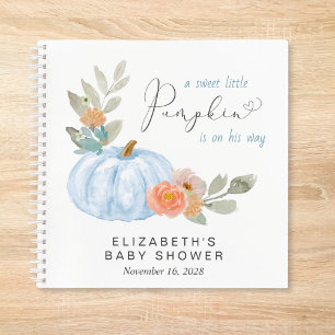 Pumpkin Floral Baby Boy Showbook Notizblock