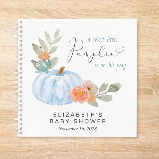 Pumpkin Floral Baby Boy Showbook Notizblock