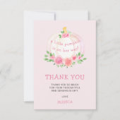 Pumpkin Floral Baby Dusche Pink Dankeskarte (Vorderseite)