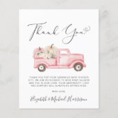 Pumpkin Floral Baby Girl Dusche Danke Karte (Vorderseite)