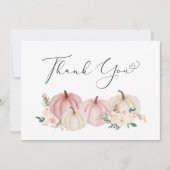 Pumpkin Floral Baby Girl Dusche Dankeskarte (Vorderseite)