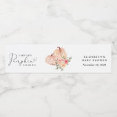 Pumpkin Floral Baby Girl Dusche Wasserflaschenetikett (Einzelnes Label)