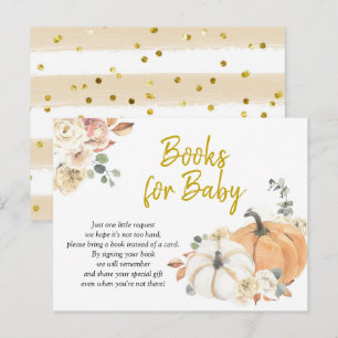 Pumpkin Floral Baby Showbücher für Baby Einladungspostkarte