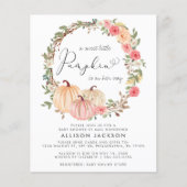 Pumpkin Floral Baby Shower by Mail Einladung (Vorderseite)