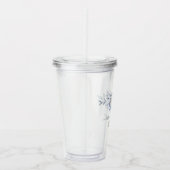 Pumpkin Floral Baby Shower Dusty Blue Acryltrinkbecher (Rechts)