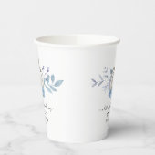 Pumpkin Floral Baby Shower Dusty Blue Pappbecher (Links)