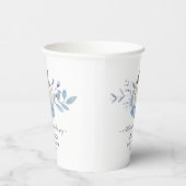 Pumpkin Floral Baby Shower Dusty Blue Pappbecher (Rechts)