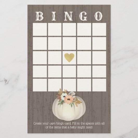 Pumpkin Floral Bingo (Vorderseite)