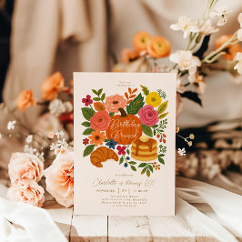 Pumpkin Floral Birthday Brunch Invitation Fall Einladung
