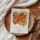 Pumpkin Floral Birthday Brunch Invitation Fall Einladung