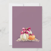 Pumpkin Floral Bow Baby Dusche Einladung (Rückseite)
