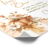 Pumpkin Floral Bow Baby Shower Mama-osa Bar Poster (Ecke)