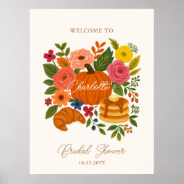 Pumpkin Floral Brautparty Begrüßungszeichen Poster
