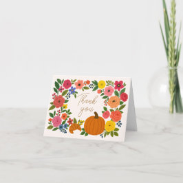 Pumpkin Floral Brautparty Danke Karte