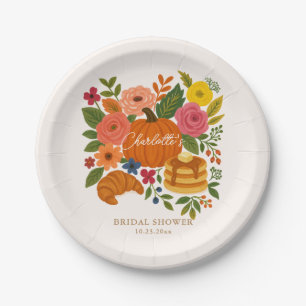 Pumpkin Floral Brautparty Paper Teller