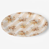 Pumpkin Floral Brautparty Pappteller (Schrägansicht)