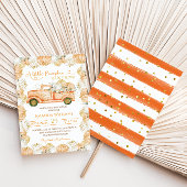 Pumpkin Floral Car Fall Baby Dusche Einladung