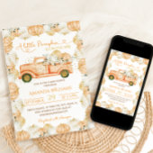 Pumpkin Floral Car Fall Baby Dusche Einladung