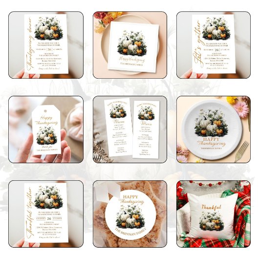 Pumpkin Floral Erntedank Dinner Paper Teller