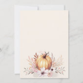 Pumpkin Floral Erntedank Family Einladung (Rückseite)