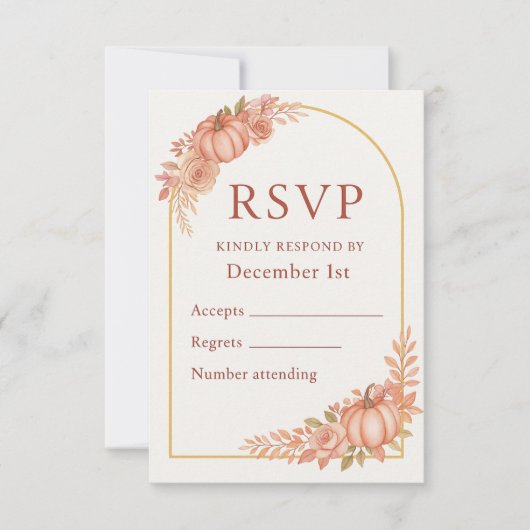 Pumpkin Floral Fall Baby Shower RSVP Card (Vorderseite)