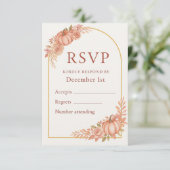 Pumpkin Floral Fall Baby Shower RSVP Card (Stehend Vorderseite)