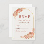 Pumpkin Floral Fall Baby Shower RSVP Card (Vorne/Hinten)