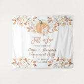 Pumpkin Floral Fall der Liebe Engagement Partei Wandteppich (Vorderseite (Horizontal))