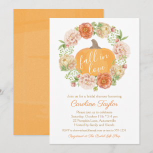 Pumpkin Floral Fall Liebe Fall Brautparty Einladung