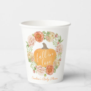 Pumpkin Floral Fall Liebe Fall Brautparty Pappbecher