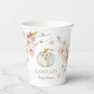 Pumpkin Floral Girl Babydusche Pappbecher