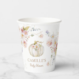 Pumpkin Floral Girl Babydusche Pappbecher