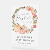 Pumpkin Floral Girl Babydusche Willkommen Mattiert Acrylschild (Winkel)