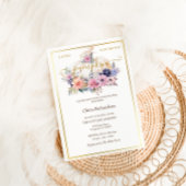 Pumpkin Floral Gold Foil Baby Girl Dusche Einladung