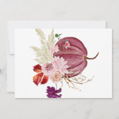 Pumpkin Floral Gold White Erntedank Einladung (Rückseite)