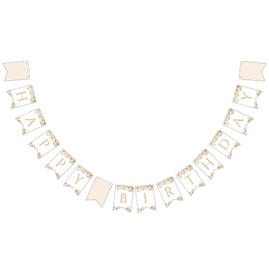 Pumpkin Floral Happy Birthday Banner (Alle)