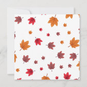 Pumpkin Floral Herbst Blätter Erntedank Abendessen Einladung (Rückseite)