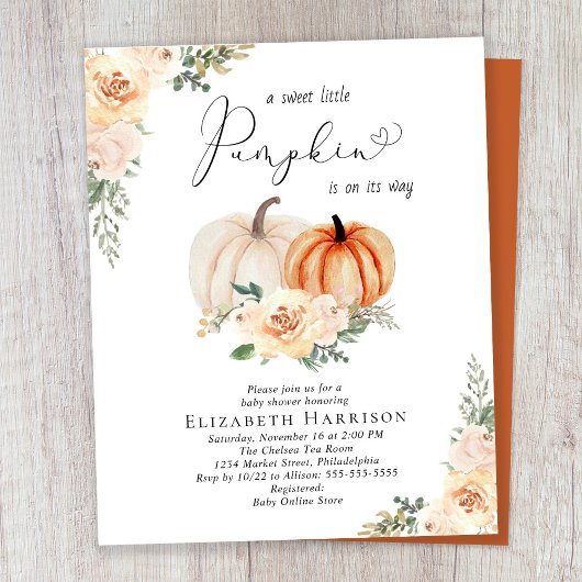 Pumpkin Floral Herbstdusche einladen