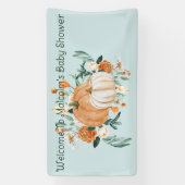 Pumpkin Floral Herbstfarben Blau, Personalisiert, Banner (Vertikal)
