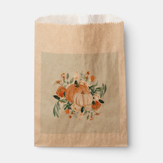 Pumpkin Floral Herbstfarben Blue, Geschenktütchen (Vorderseite)